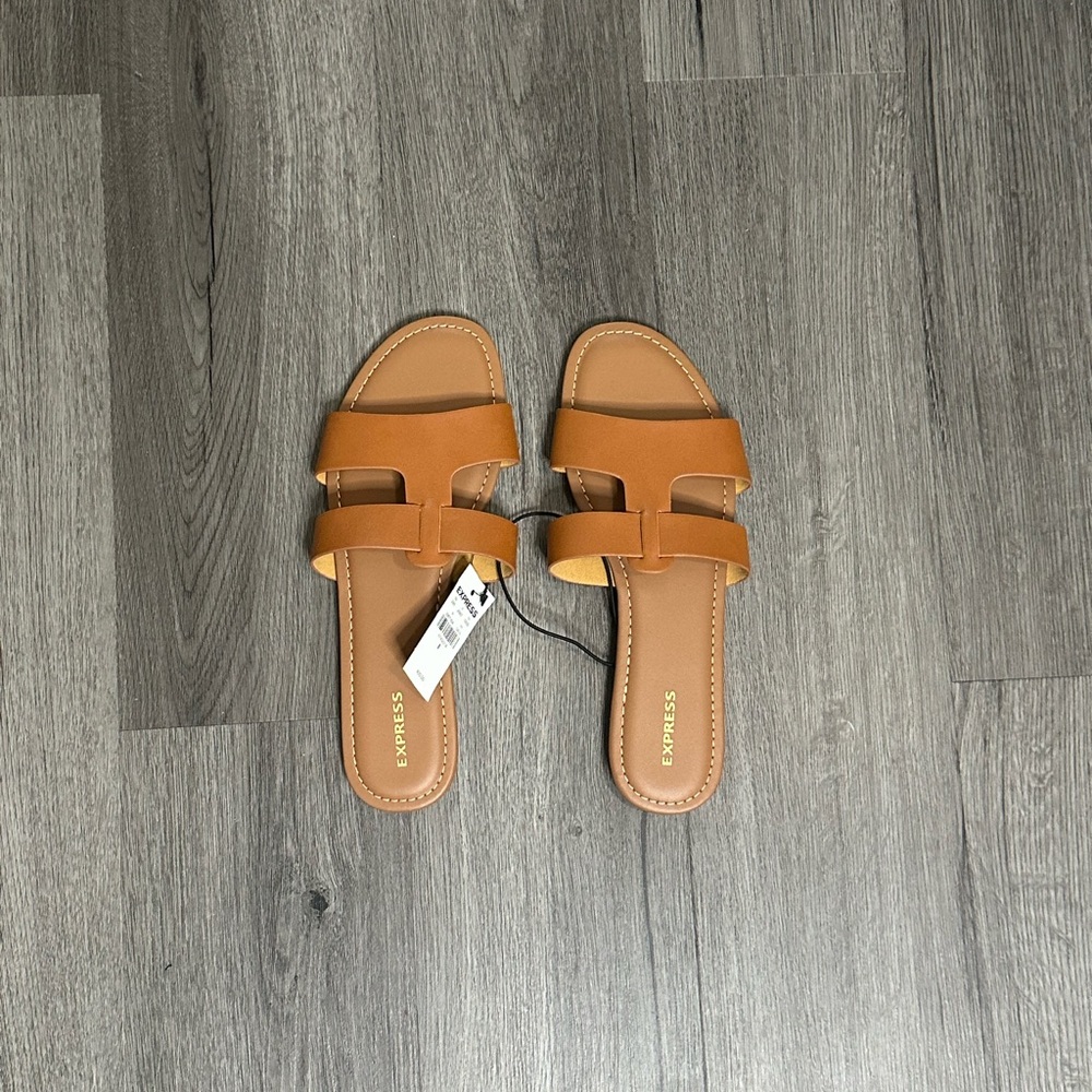 Express Women's size 8 J. CREW Sandals Cyprus Roasted Pecan Tan Leather Sandal